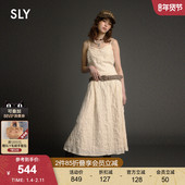 SLY夏季 4581 吊带连衣裙030ISR33 新品 甜美优雅纯色大摆中长款