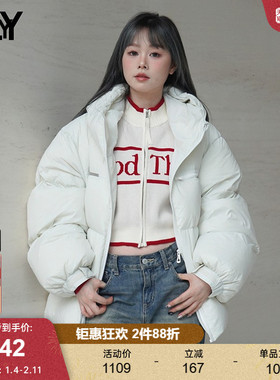 SLY冬季新品时尚宽松面包保暖连帽羽绒服外套038HAZ30-0061