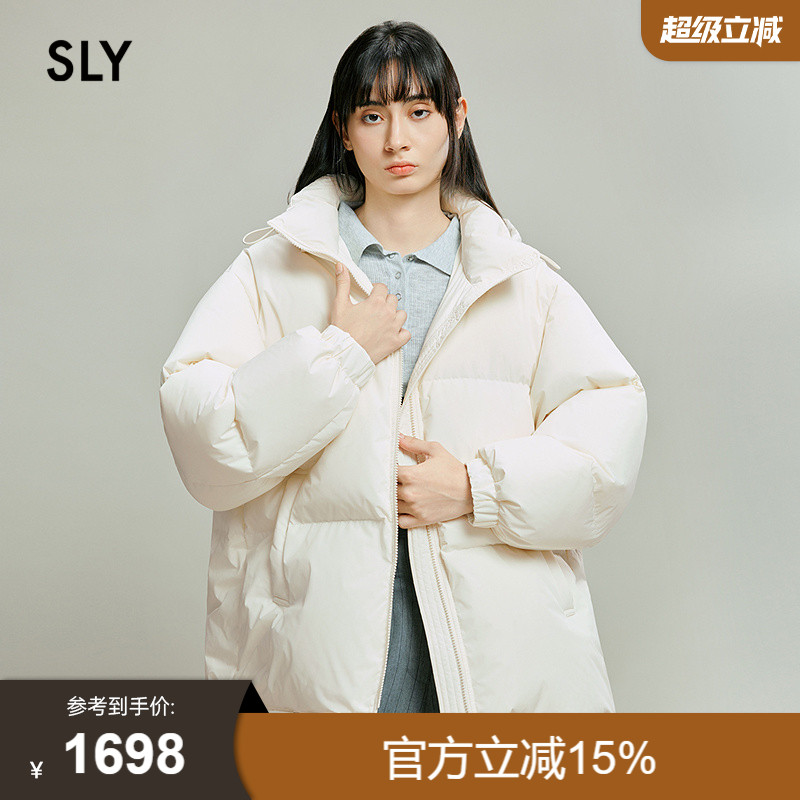 SLY2025冬季新品泡芙保暖加厚90连帽短款羽绒服外套030IAR30-4661