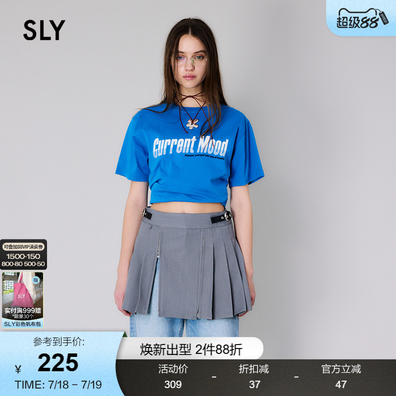 SLY休闲风趣味字母印花宽松T恤