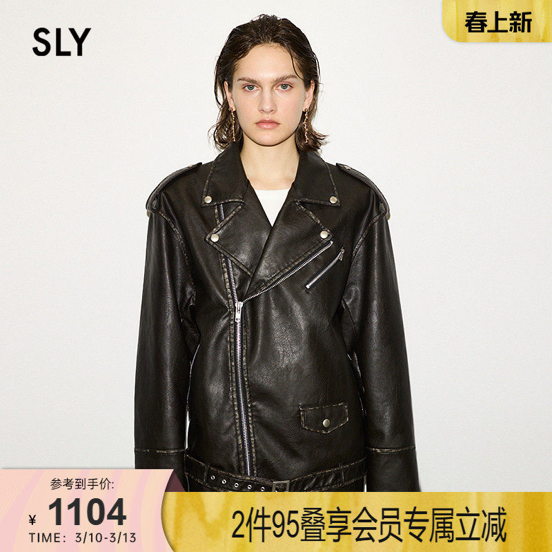 【THROW系列】SLY 春季新品机车风皮质夹克外套030IS030-0051
