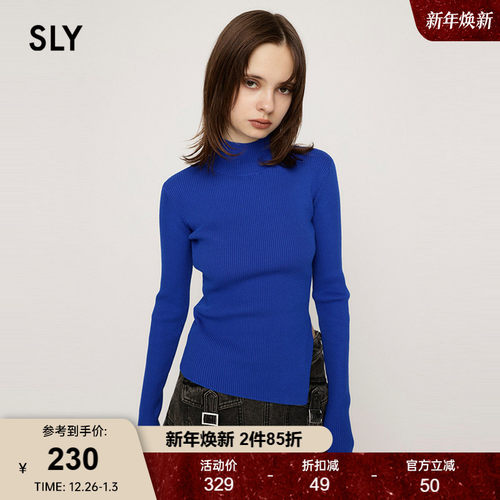 修身针织SLY套头半高圆领