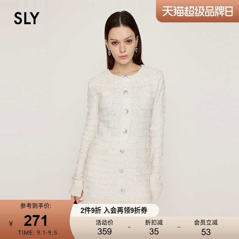SLY 春季新品优雅淑女小香风短款针织连衣裙女030HAZ73-5771图片