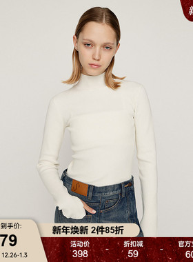 SLY 2025冬季新品纯色简约修身高领打底毛针织衫女030IAR70-1471