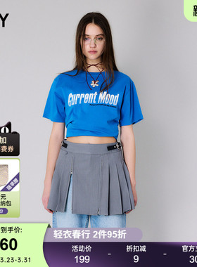 SLY 春季休闲风趣味字母印花宽松棉质T恤女030HSR90-2500