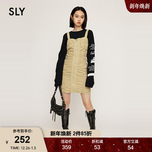 辣妹风重工褶皱吊带连衣裙女030HAZ33 新品 1331 2024冬季 SLY