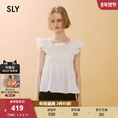 女030ISY30 SLY 5181 甜美清新荷叶边系带飞飞袖 衬衫 夏季 新品