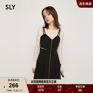 办公室海妖风拉链吊带连衣裙030HAM33 新品 4551 2024冬季 SLY