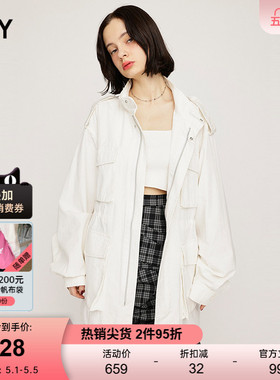 SLY 春季新品城市运动风中性多口袋夹克外套女030ISY30-1131