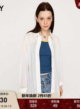 SLY 春季简约风clean fit薄款长袖衬衫外套030HSY30-0731
