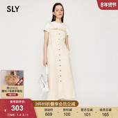 气质通勤单排扣收腰吊带连衣裙女030HSM33 SLY 春季 1491