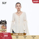 夏季 衬衫 新品 SLY 法式 优雅不规则设计感喇叭袖 038HAZ30 0101