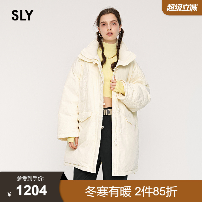 SLY 2025秋季新品日系风软糯立领宽松轻盈羽绒服女030IAY30-4541