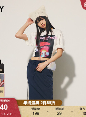 SLY 2024夏季新品未来感印花休闲风中性纯棉短袖T恤030HSA90-0361