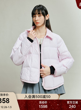 SLY 2025秋季新品日系甜美风90翻领短款薄羽绒服女038IAU30-0131