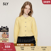 SLY冬季 2651 030IA470 新品 温柔风软糯泡芙蝴蝶结纽扣针织开衫