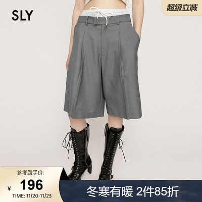 SLY 2024秋季新品MIU系混搭双腰头西西装裤休闲裤女030HAY31-0801