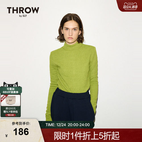 SLY冬季新品THROW系列通勤修身高领针织衫030HA080-2081