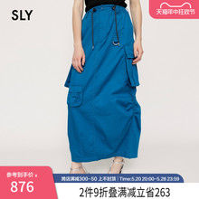 SLY 夏季新品多口袋甜酷开叉抽绳工装风半身裙030GSZ31-4200