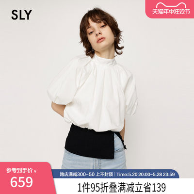 sly宫廷风花苞系带甜美淑女衬衫