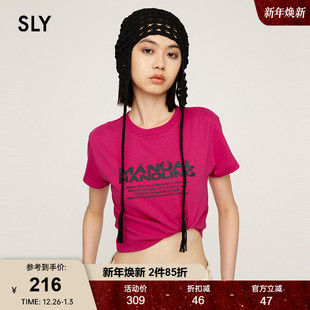 T恤女030HAA90 SLY 正肩短袖 撞色字母休闲风短款 0601 春季