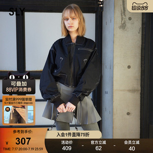 SLY 春季新品机车风缝线设计短款中性夹克外套030HSZ30-1250