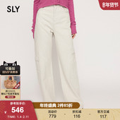 SLY 1050 030HSY11 春季 不对称设计感口袋纯棉直筒牛仔裤