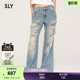 新品 女030HAZ11 个性 低腰牛仔裤 0401 磨损破洞阔腿裤 SLY24春季
