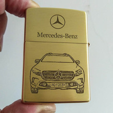 原装正品ZIPPO煤油纯铜打火机204B定制雕刻奔驰GLA SUV汽车标志2