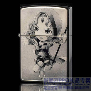 原装正品ZIPPO黑冰镜面打火机 DOTA2英雄 水晶室女 冰女 魔兽世界