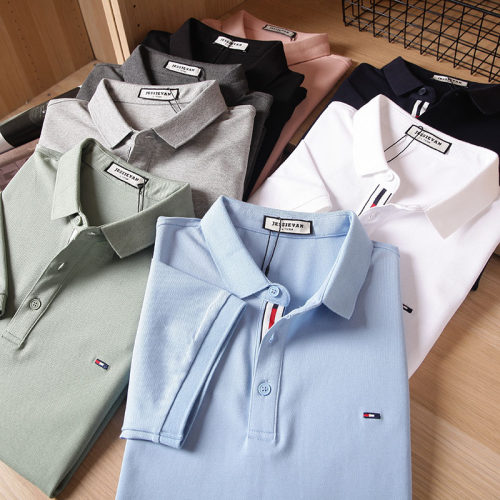翻领T恤轻熟外贸Polo衫男短5袖