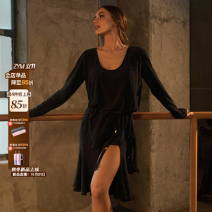 ZYM【Scarlett】连衣裙露背宽松拉丁舞日常练功服女长袖显瘦25094