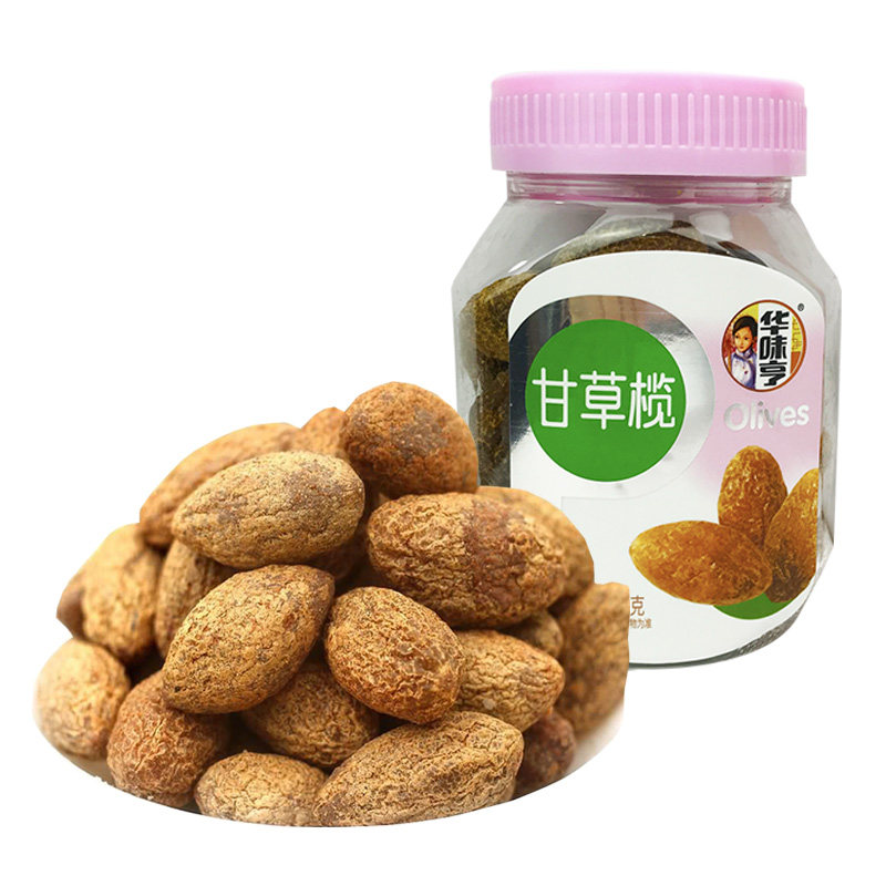 3瓶包邮【华味亨 甘草榄180g】橄榄酸甜话梅蜜饯凉果干果脯零食