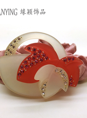 缘颖饰品 发饰hairclip韩国双色马尾发圈发绳头饰布圈礼物