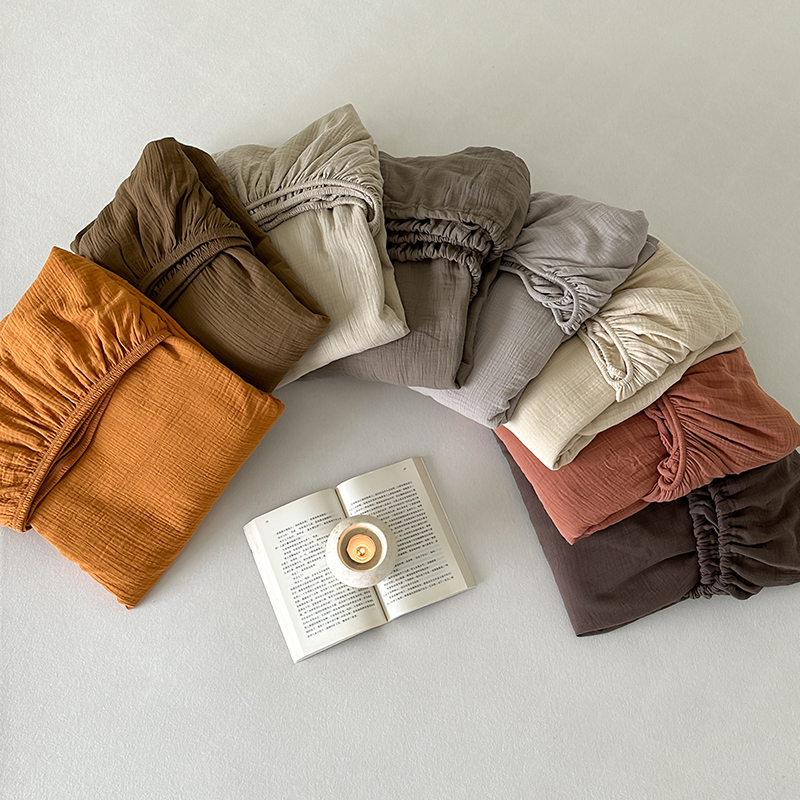 双层纱纯色单品床单单床笠