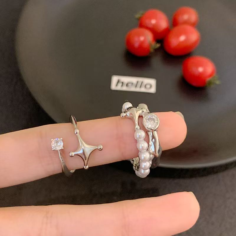 新款小众设计叠戴星星开口戒指高级感ins冷淡风百搭指环女