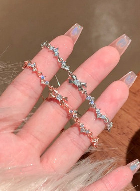 精致蝴蝶结手链女锆石蝴蝶手串闺蜜手链轻奢小众精致手绳环手饰品
