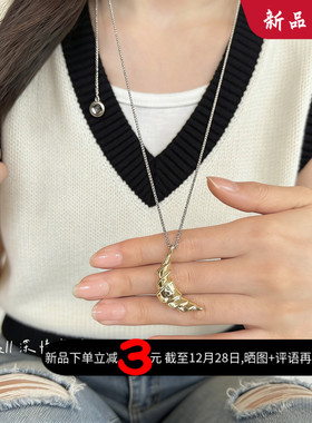 街头潮酷抽拉长款毛衣链女