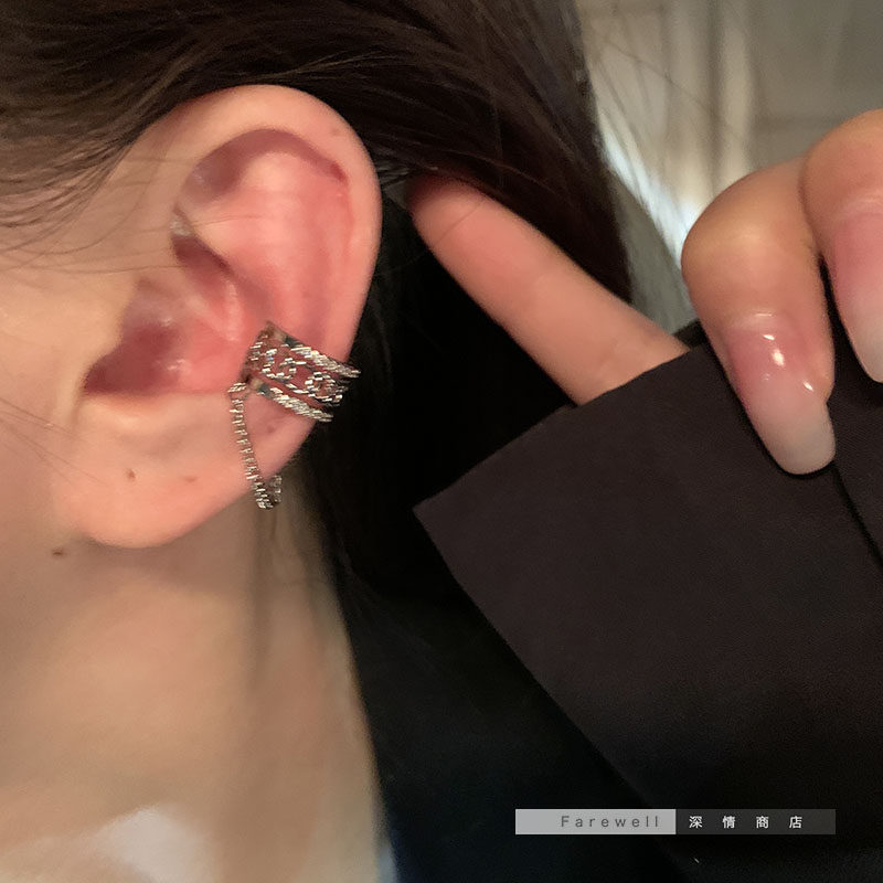 高级感耳骨夹女冷淡风无耳洞 气质流苏茶系耳饰耳夹2024年新款潮,饰品/流行首饰/时尚饰品新,耳夹,淘宝优惠券,粉丝福利购,淘宝优惠卷