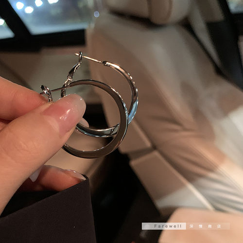 甜甜辣妹~耳环圈圈 高级感气质耳钉女纯银耳坠2024新款气质款耳饰