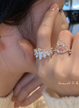 甜酷小众爱心开口可调女戒