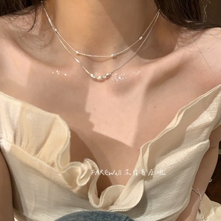 轻奢小众蛇骨橄榄珠项链女高级设计感颈链简约气质百搭锁骨链配饰