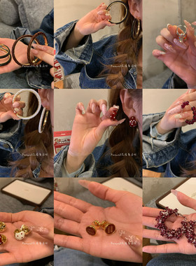 福利款！数量有限！2024新款爆款红色耳饰品过年耳环圣诞节耳钉女