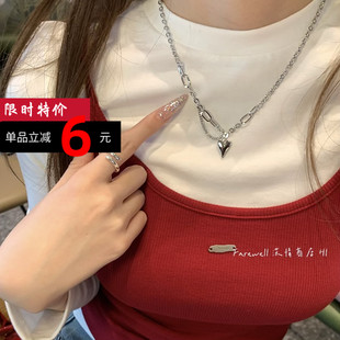 项链女款2025新款甜酷风小众独特颈链个性心形绝美锁骨链