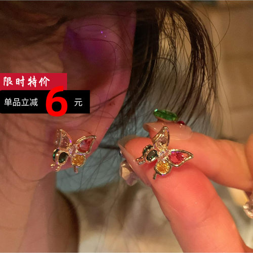 被追着问！超好看彩锆蝴蝶耳钉