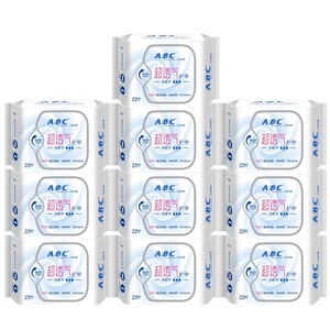 ABC护垫163mm劲吸棉柔学生卫生巾姨妈护垫薄荷清凉超透气正品K25