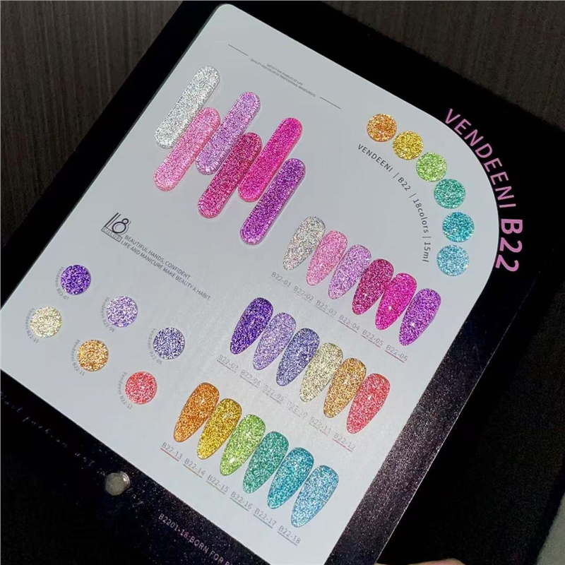 新品碎钻胶猫眼胶冰透闪耀一笔上色饱和高美甲店甲油胶