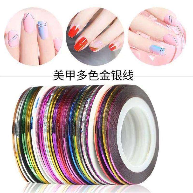 美甲金银线美甲装饰线美甲彩线丝线乱廓线美甲饰品工具美甲线条贴