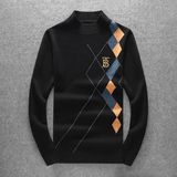 2022年秋冬季男士半高领短袖羊绒衫修身休闲针织打底衫6817/p215，男装针织衫/毛衣，钱塘7038(原5007）