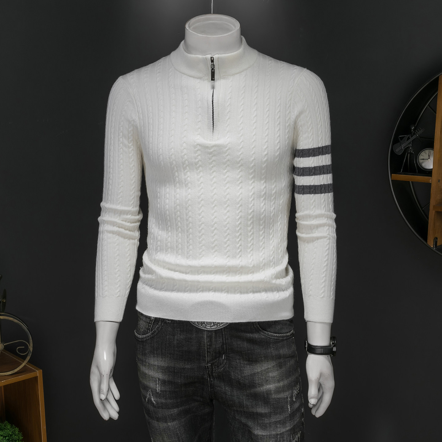 2025新款冬季男毛衣羊毛衫圆领针织衫打底衫25862p135长期有货，男装针织衫/毛衣，钱塘7038(原5007）